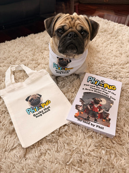 Phil's Little Hug Totes Book Bag - Small Canvas Tote