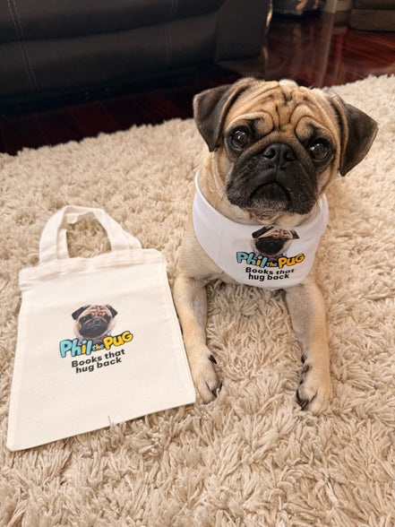 "Books That Hug Back" Tie-On Bandana - Small to Medium Dogs