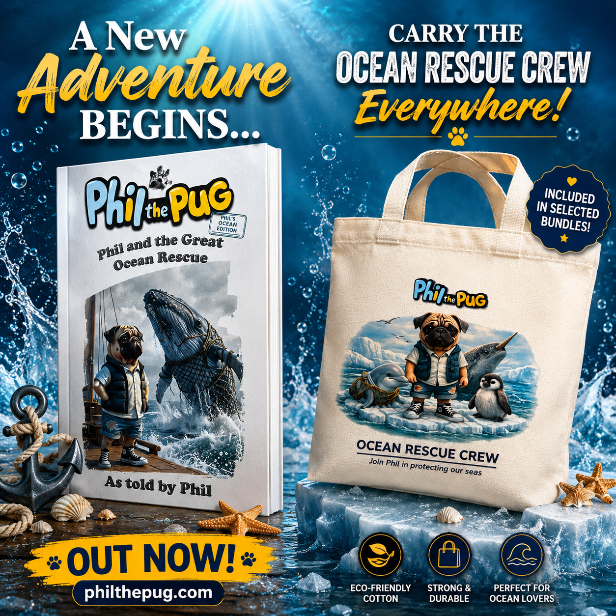 Phil the Pug: Phil and the Great Ocean Rescue Deluxe Gift Box Set