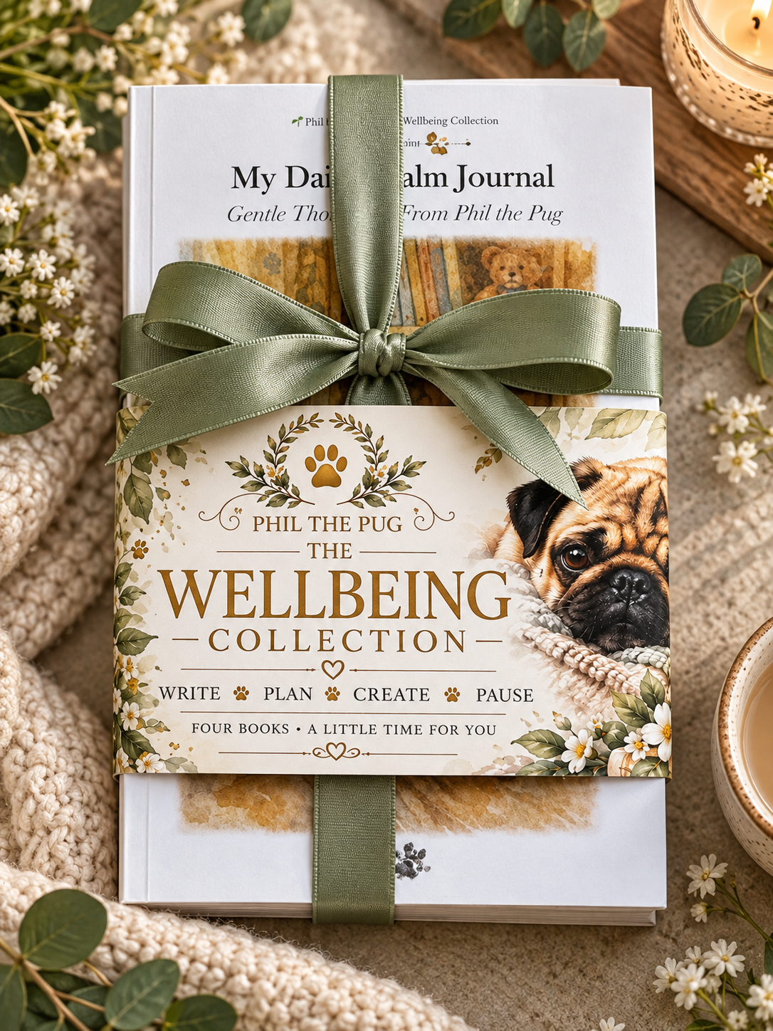 🌱 The Phil the Pug Wellbeing Collection – Complete Four-Book Gift Set
