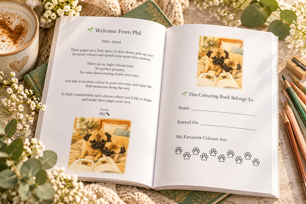 🌱 The Phil the Pug Wellbeing Collection – Complete Four-Book Gift Set