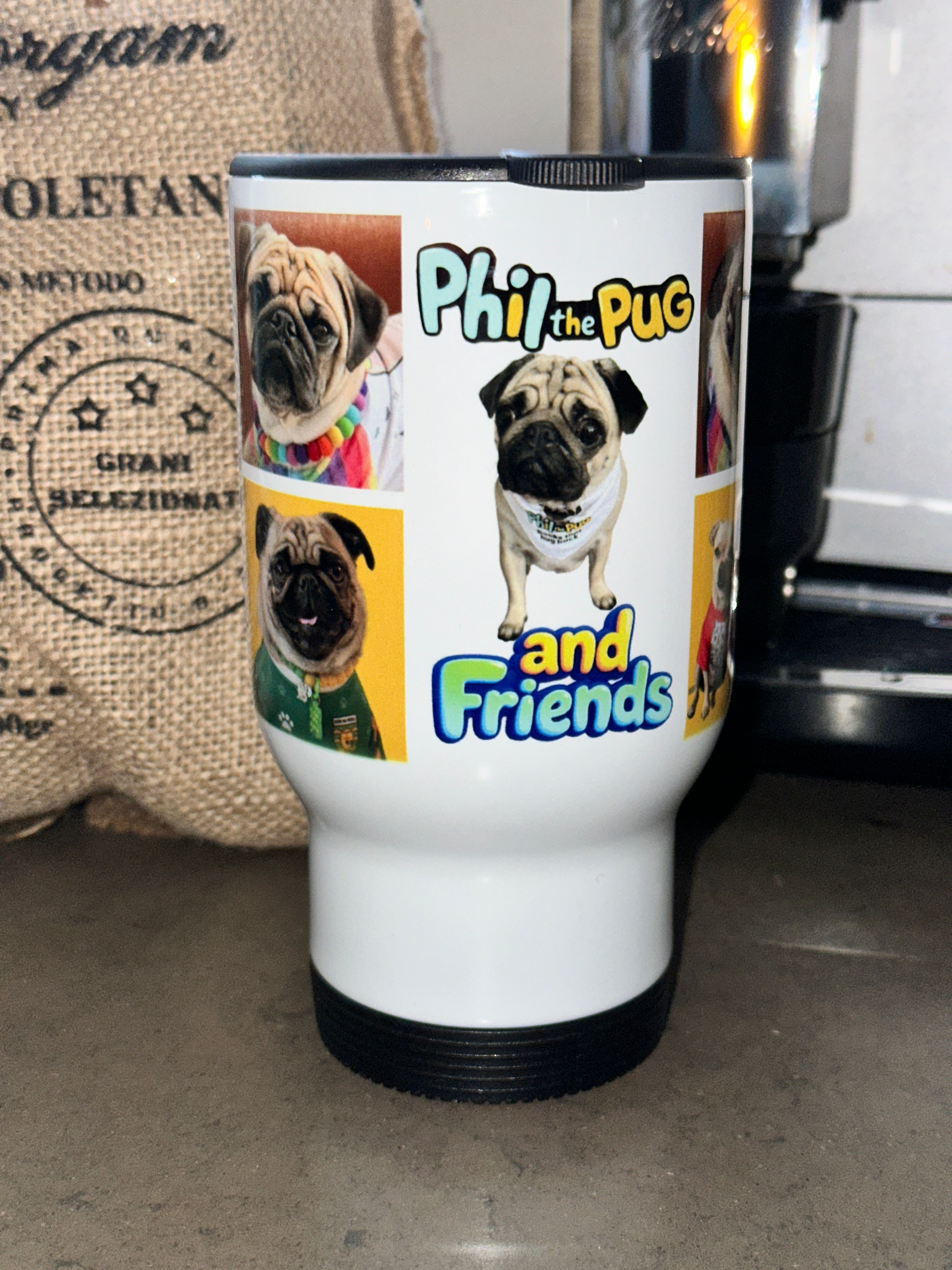 Phil the Pug Custom Travel Mug