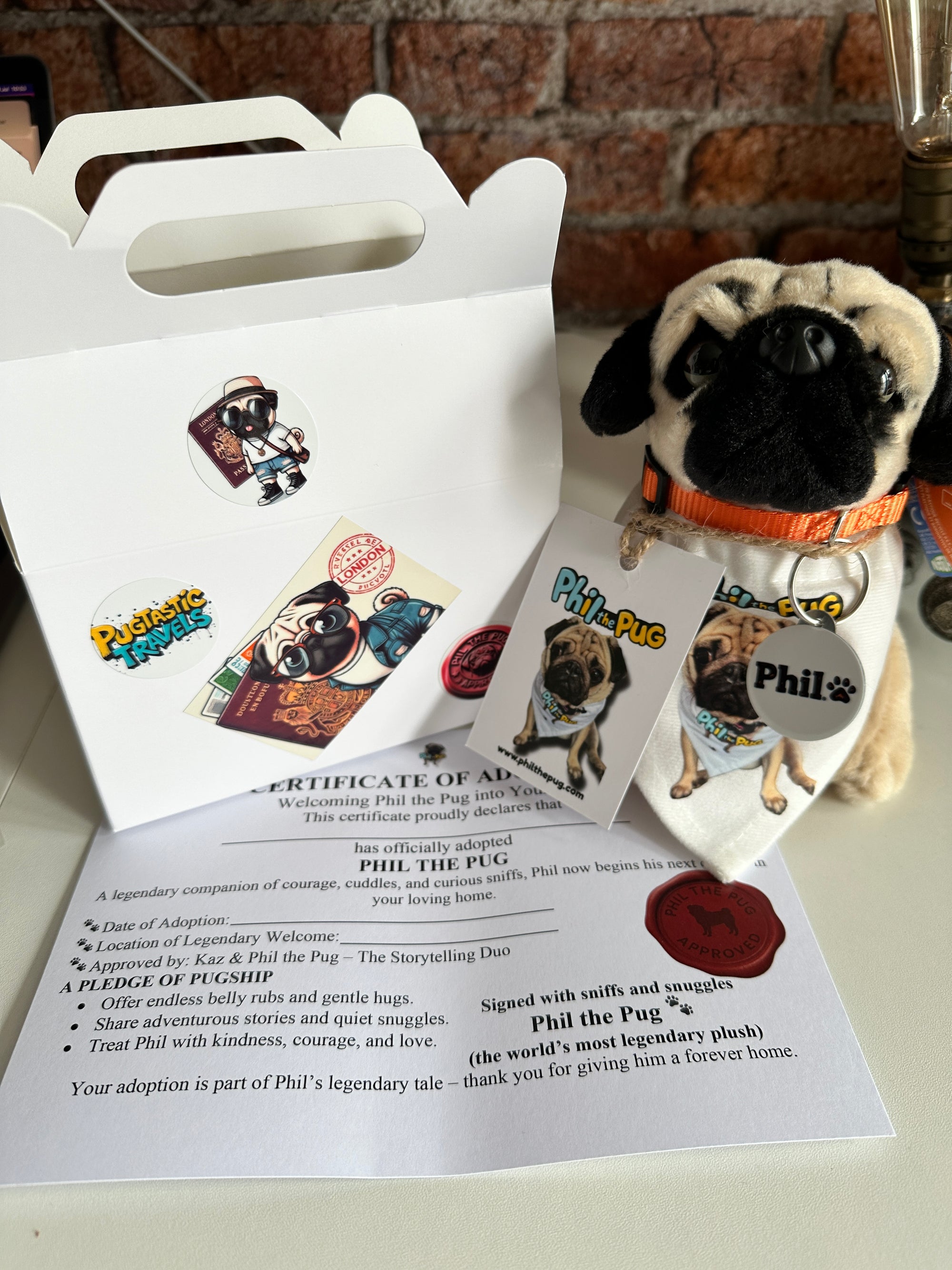 Phil the Pug – Custom Plush Toy with Signature Accessories - 16.5cm