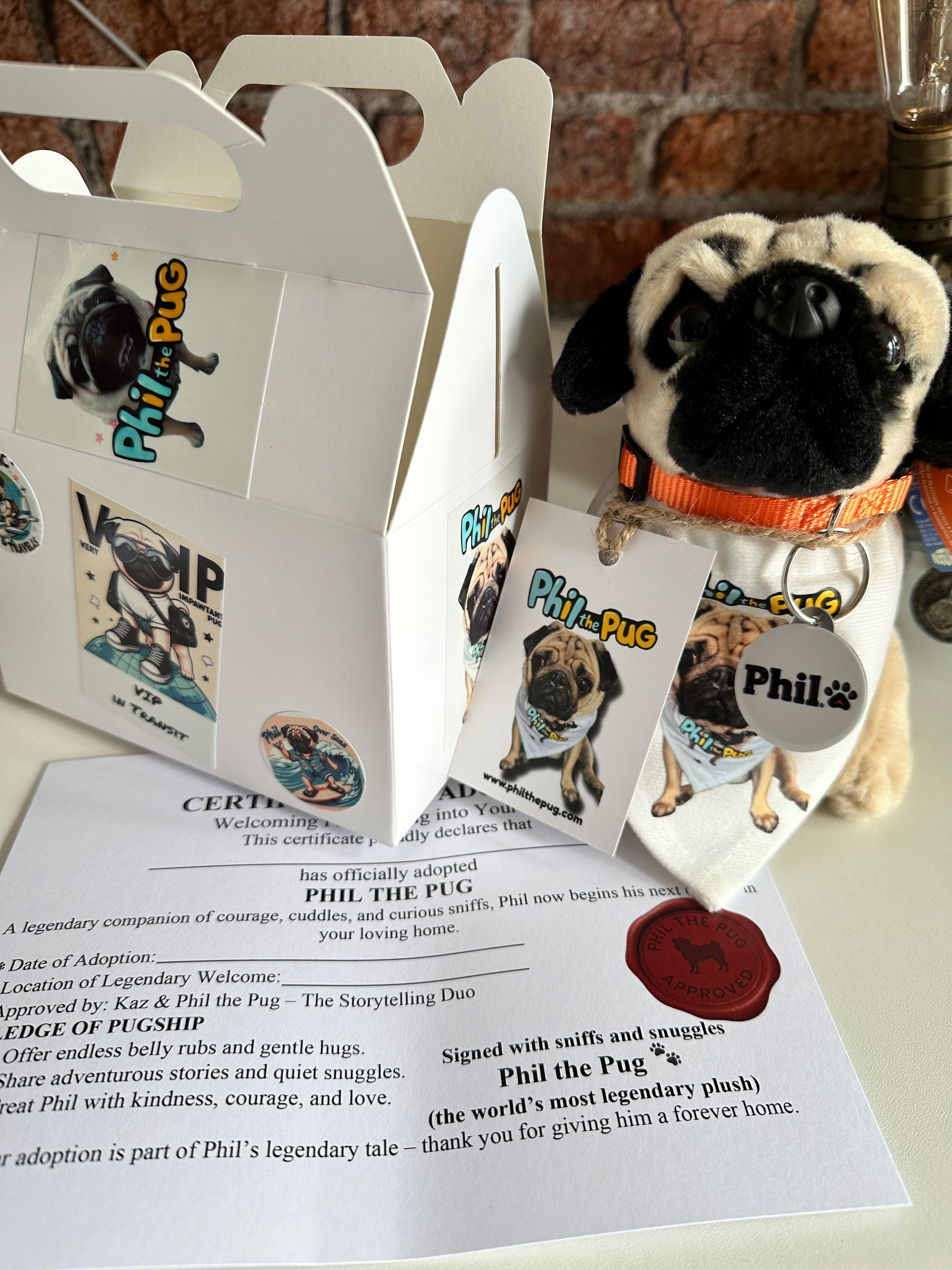 Phil the Pug – Custom Plush Toy with Signature Accessories - 16.5cm