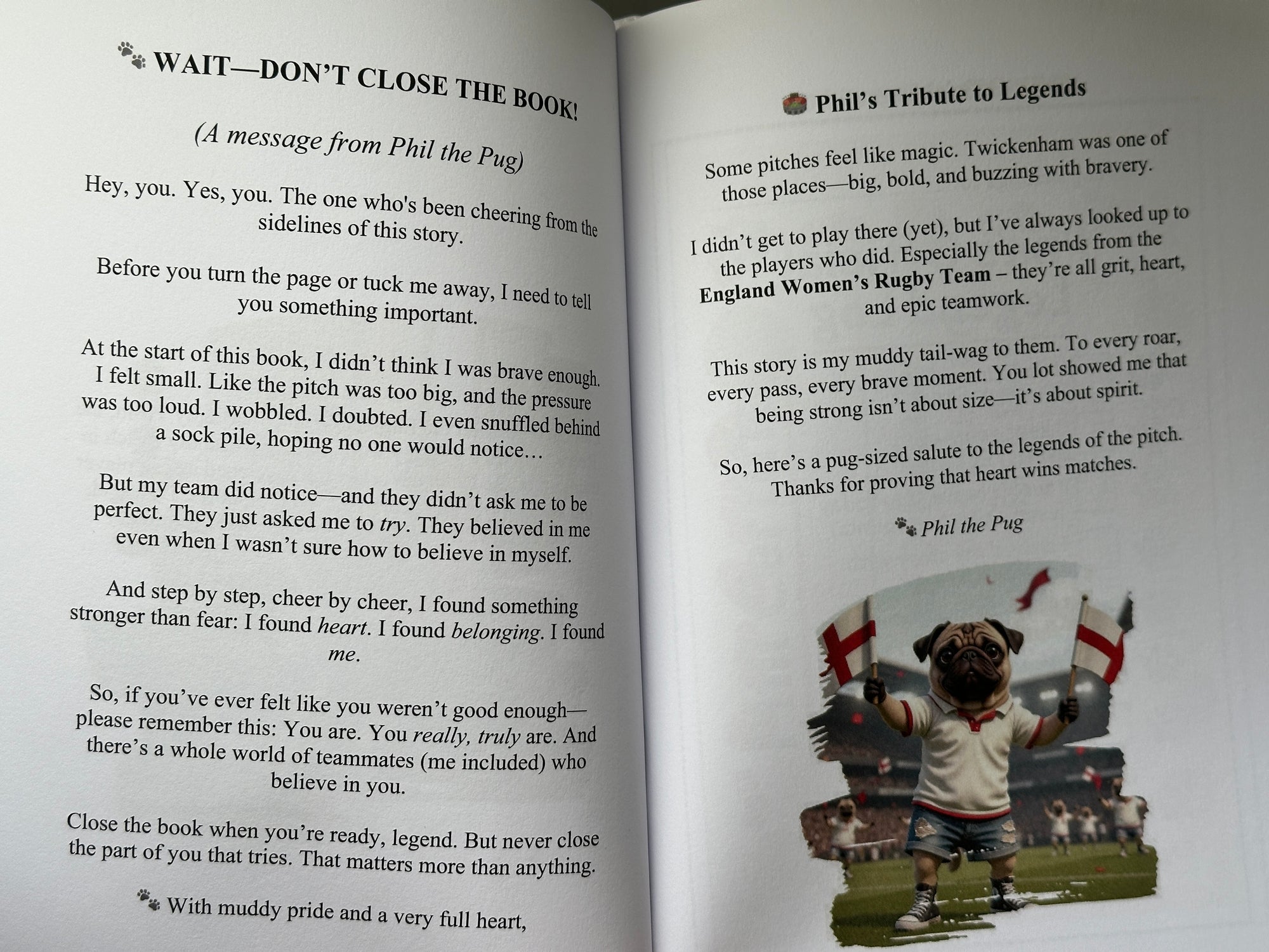 Phil the Pug - Phil and the Pug Phlip: The Match that Mattered - Signed Edition Children's Hardback Book