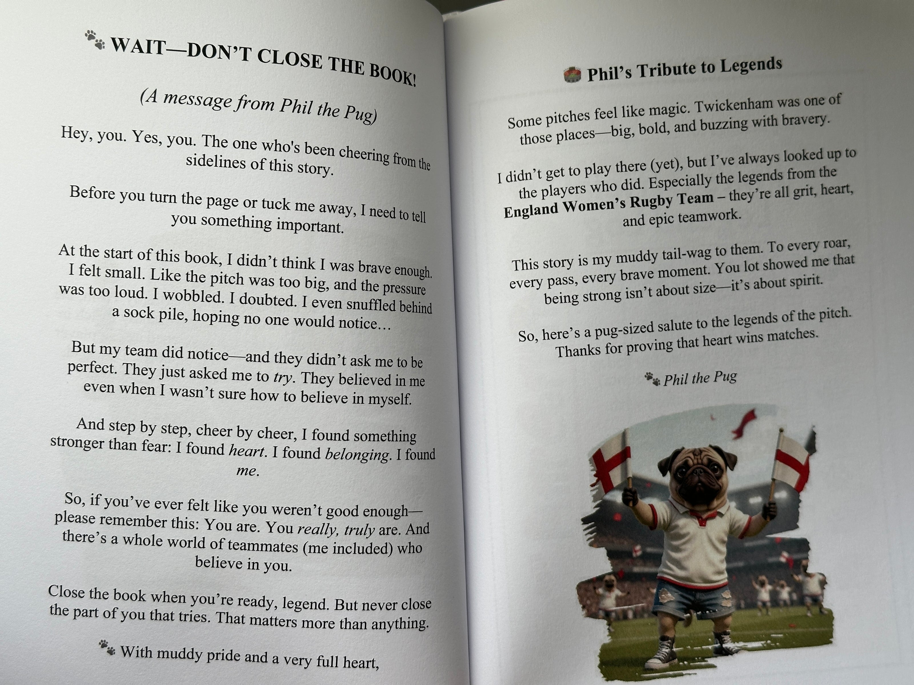 Phil the Pug - Phil and the Pug Phlip: The Match that Mattered - Signed Edition Children's Paperback Book