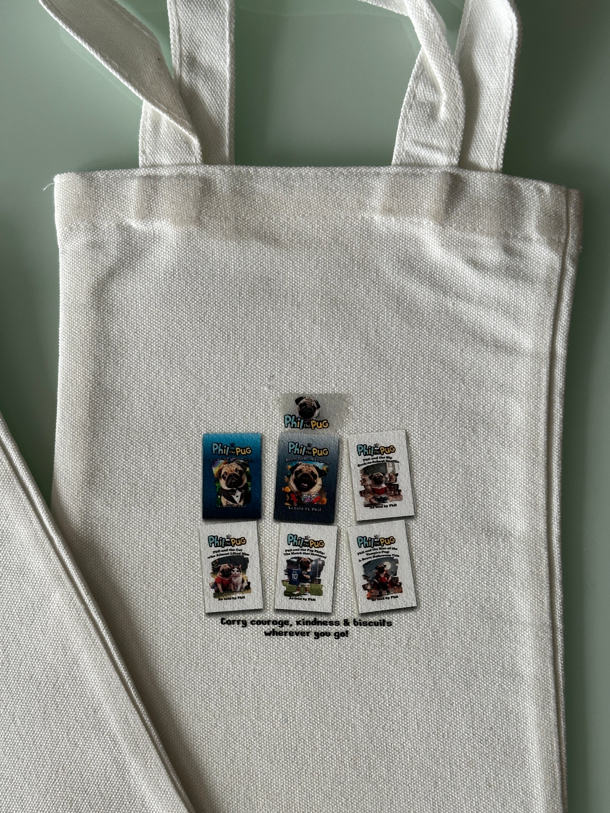 Phil's Little Hug Totes Book Bag - Small Canvas Tote