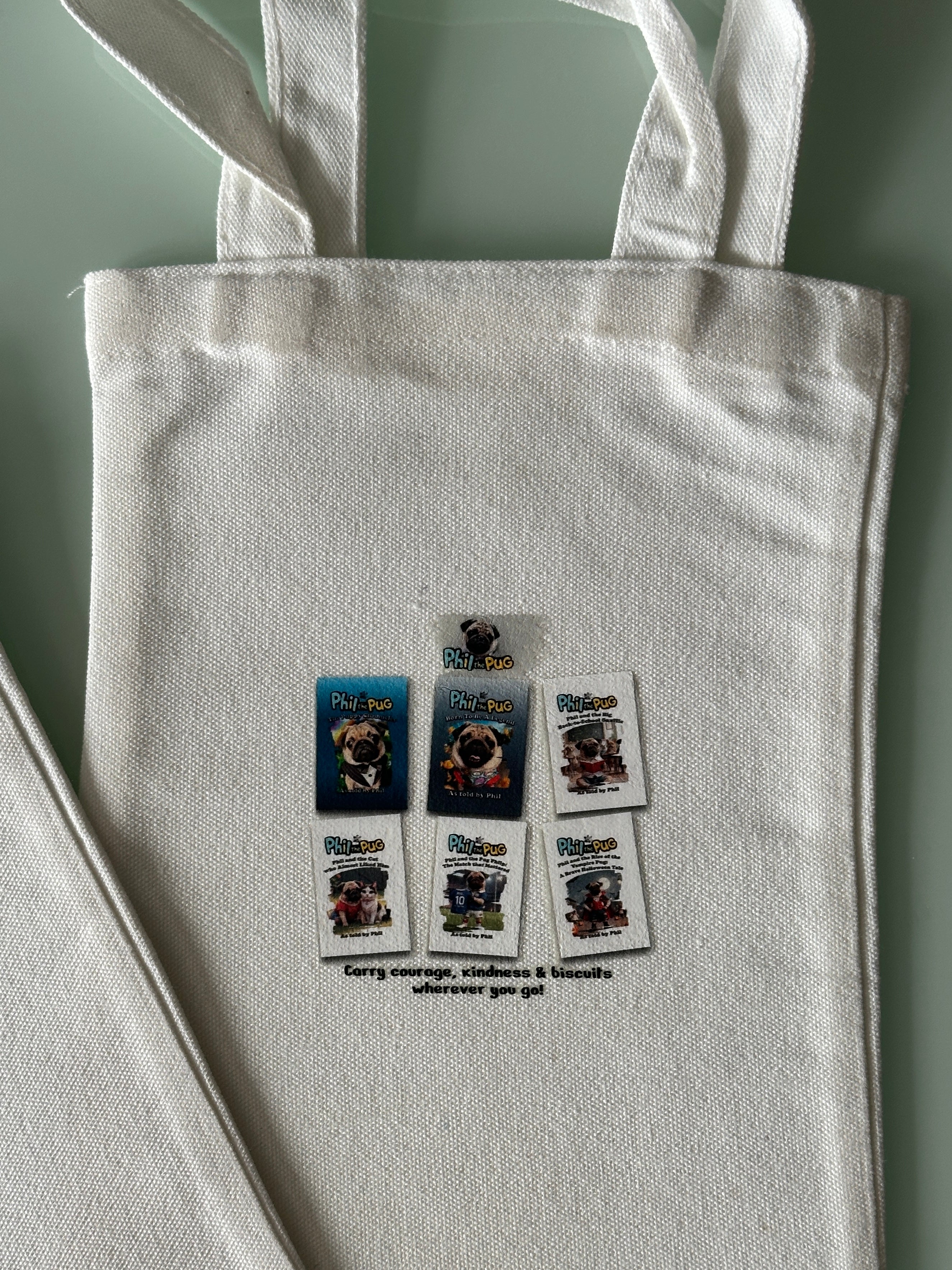 Phil's Little Hug Totes Book Bag - Small Canvas Tote