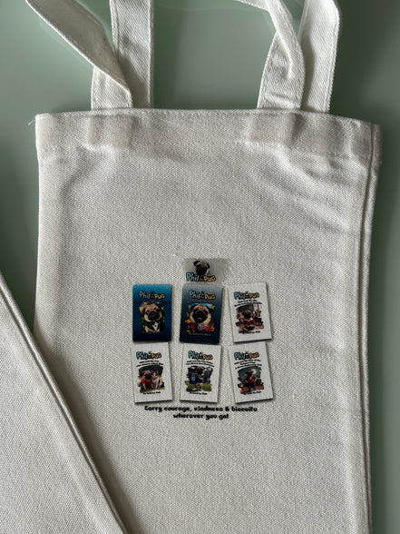 Phil's Little Hug Totes Book Bag - Small Canvas Tote