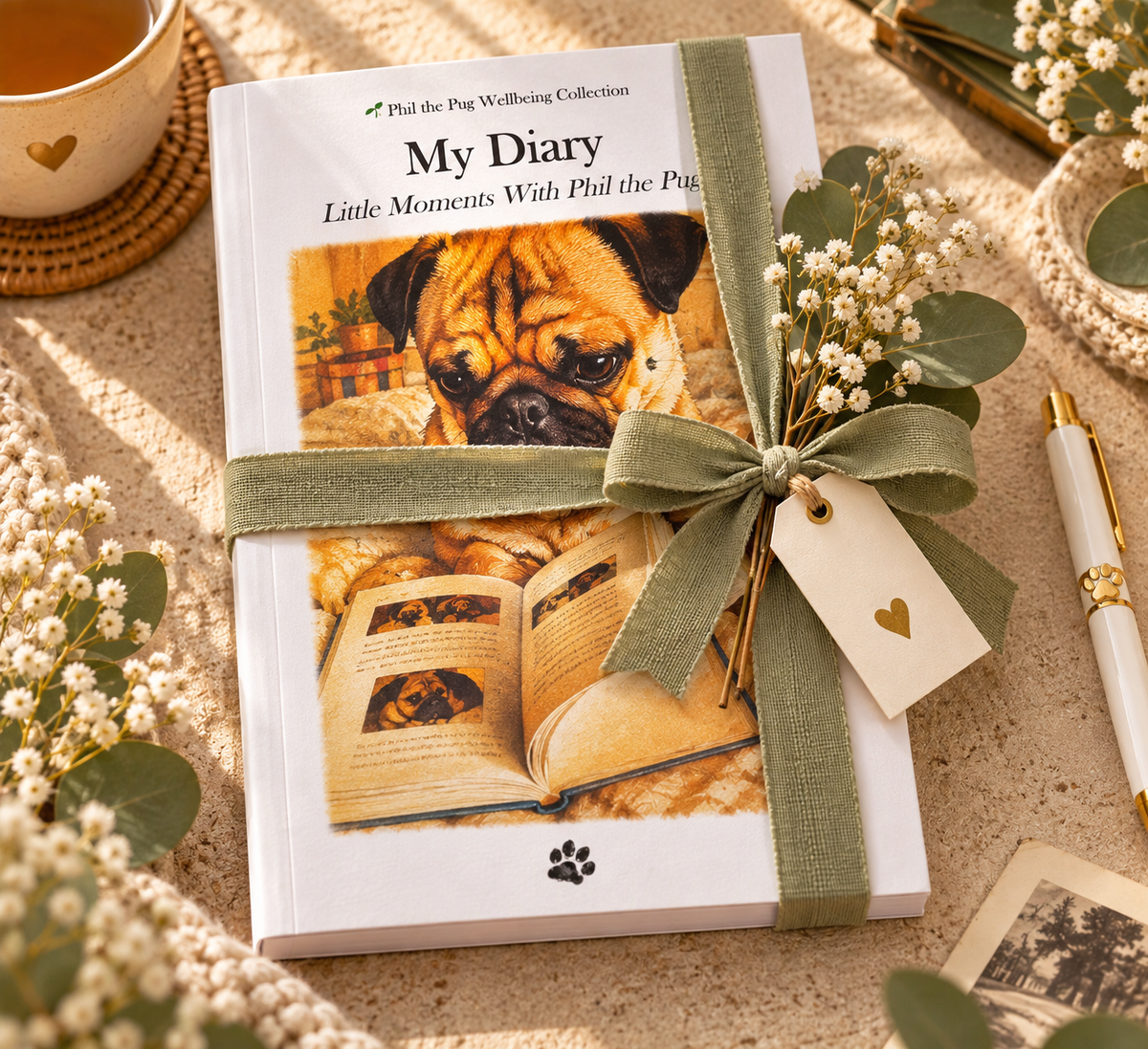 🌱 My Diary – Little Moments With Phil the Pug - Part of the Phil the Pug Wellbeing Collection 🌱