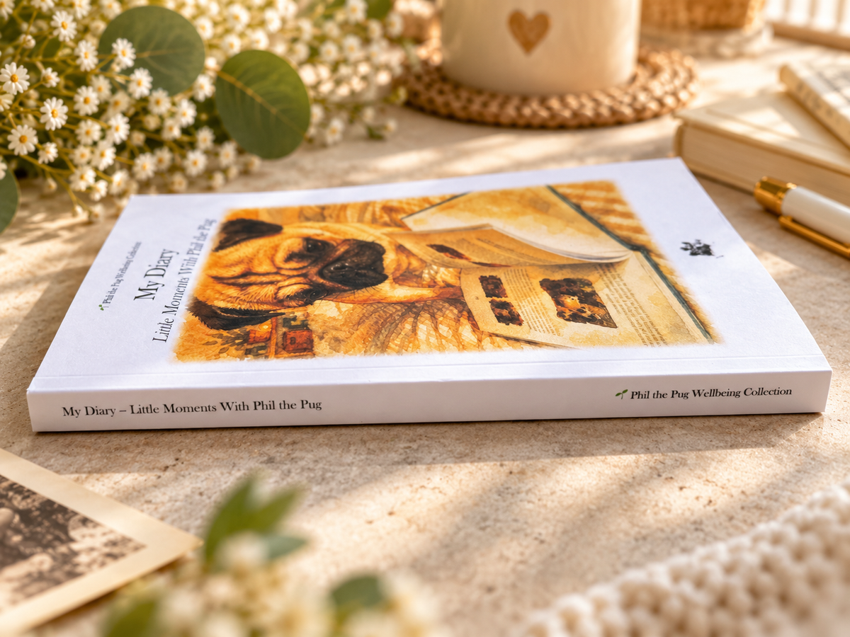 🌱 My Diary – Little Moments With Phil the Pug - Part of the Phil the Pug Wellbeing Collection 🌱