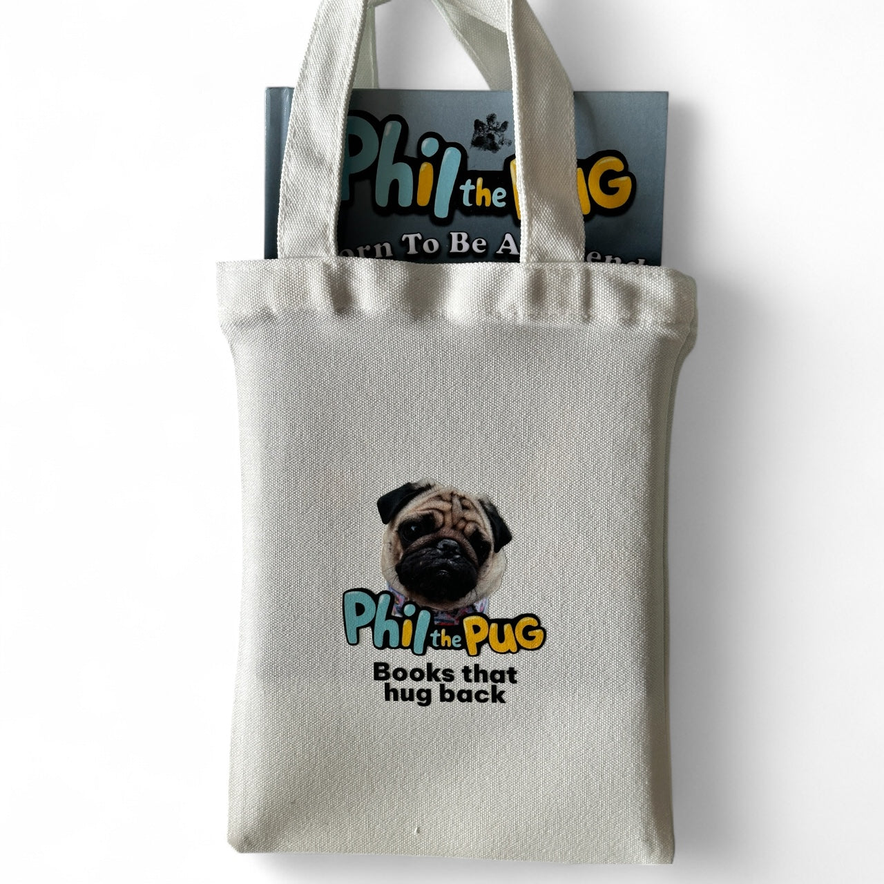 Phil's Little Hug Totes Book Bag - Small Canvas Tote