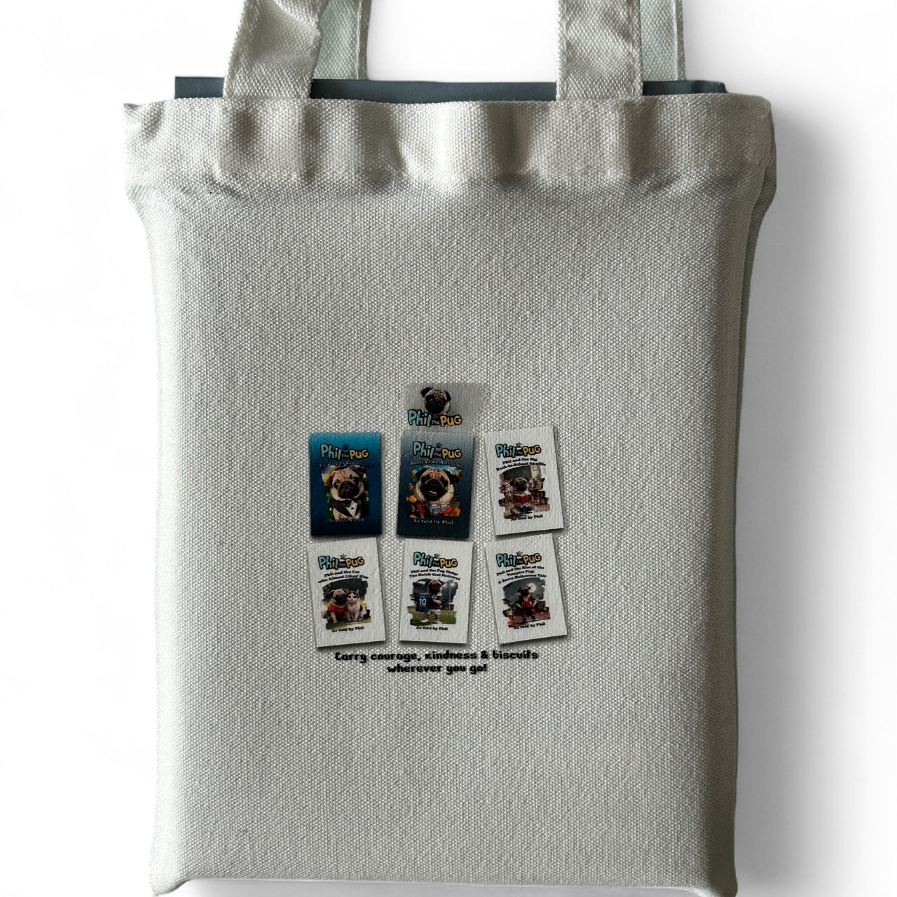 Phil's Little Hug Totes Book Bag - Small Canvas Tote