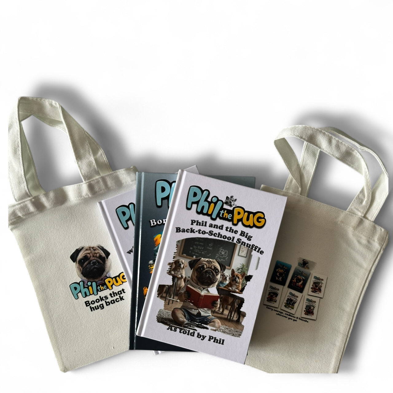 Phil's Little Hug Totes Book Bag - Small Canvas Tote