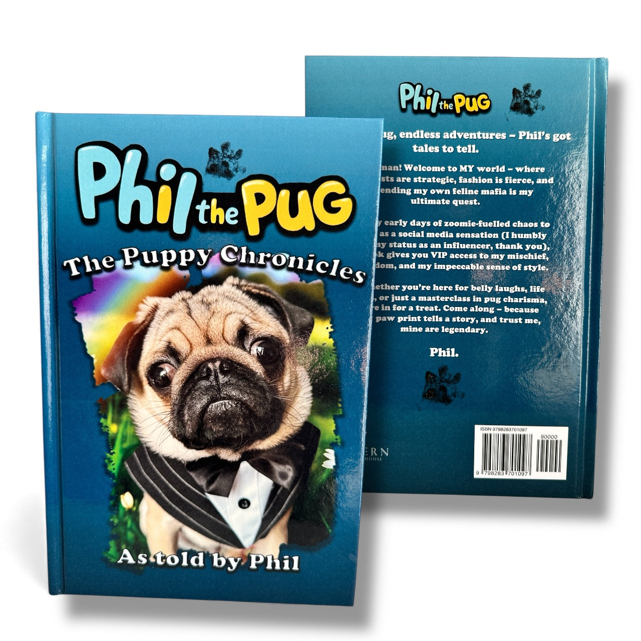 📖 Phil the Pug: The Puppy Chronicles & Born to be a Legend + Tote