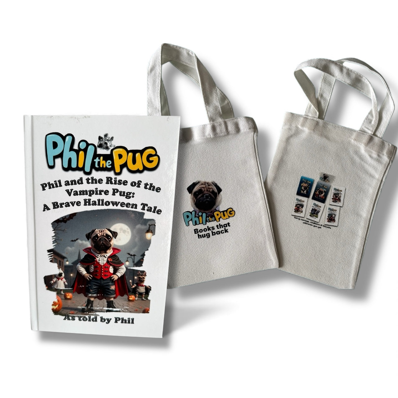 📖 Phil and the Rise of the Vampire Pug: A Brave Halloween Tale + Tote