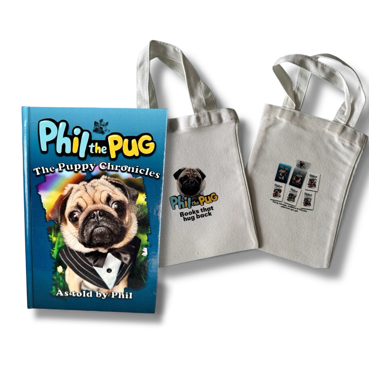 📖 Phil the Pug: The Puppy Chronicles + Tote